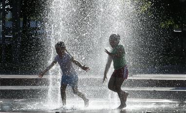 Children in Fountain